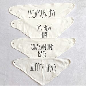 NWOT Rae Dunn Bandana Bibs - Set of 4